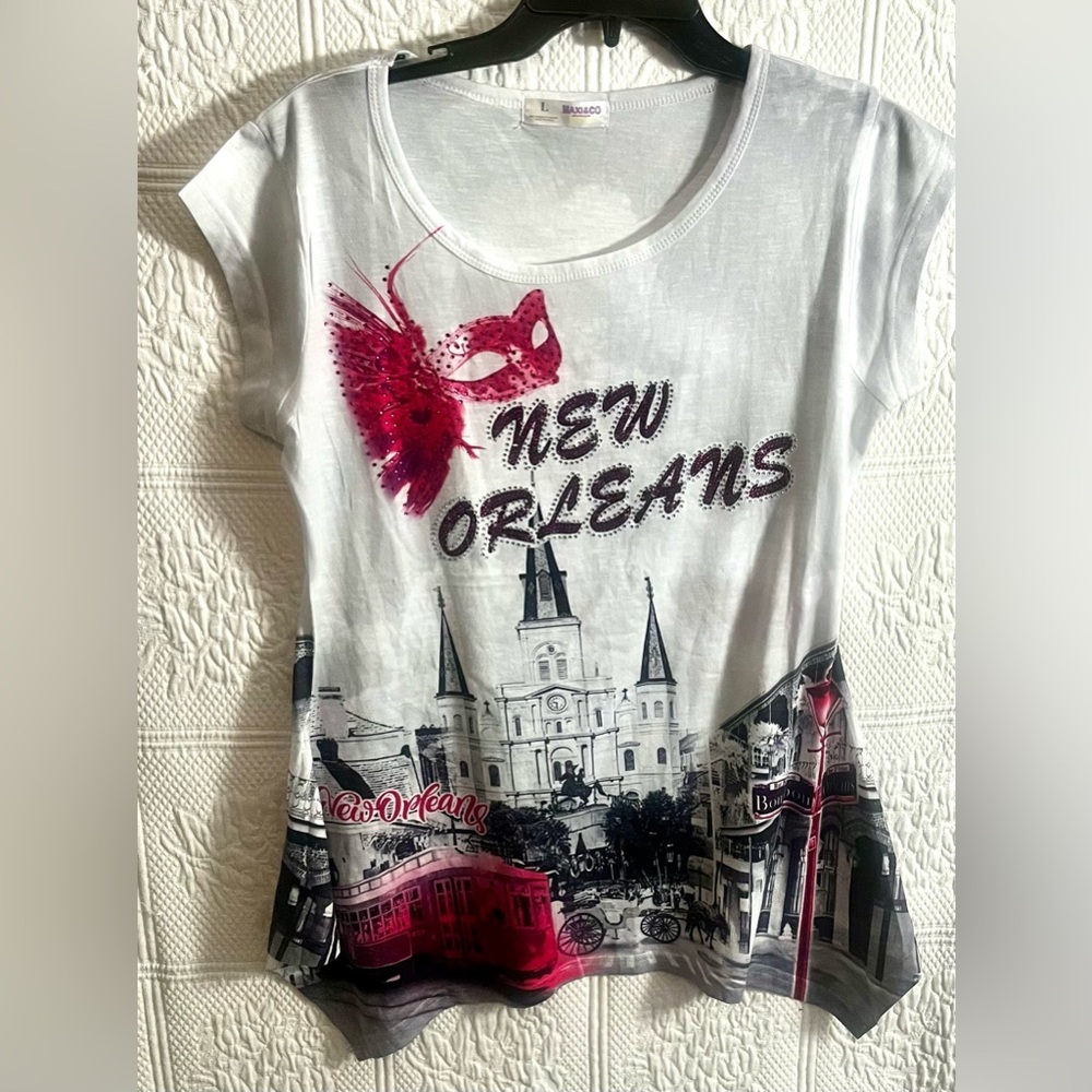 Max & Co. Short Sleeve New Orleans Tee T-Shirt Size L Large